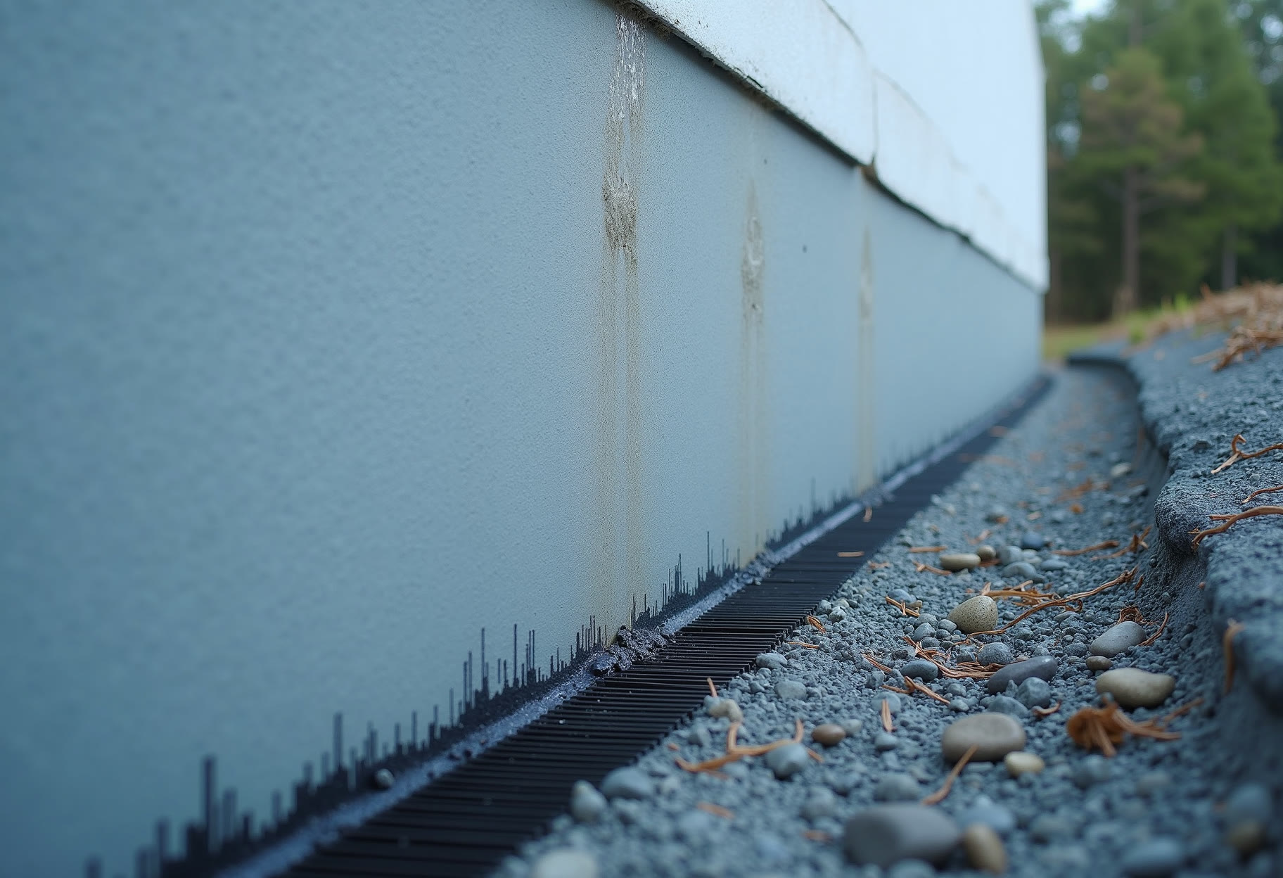 Exterior wall with new membrane