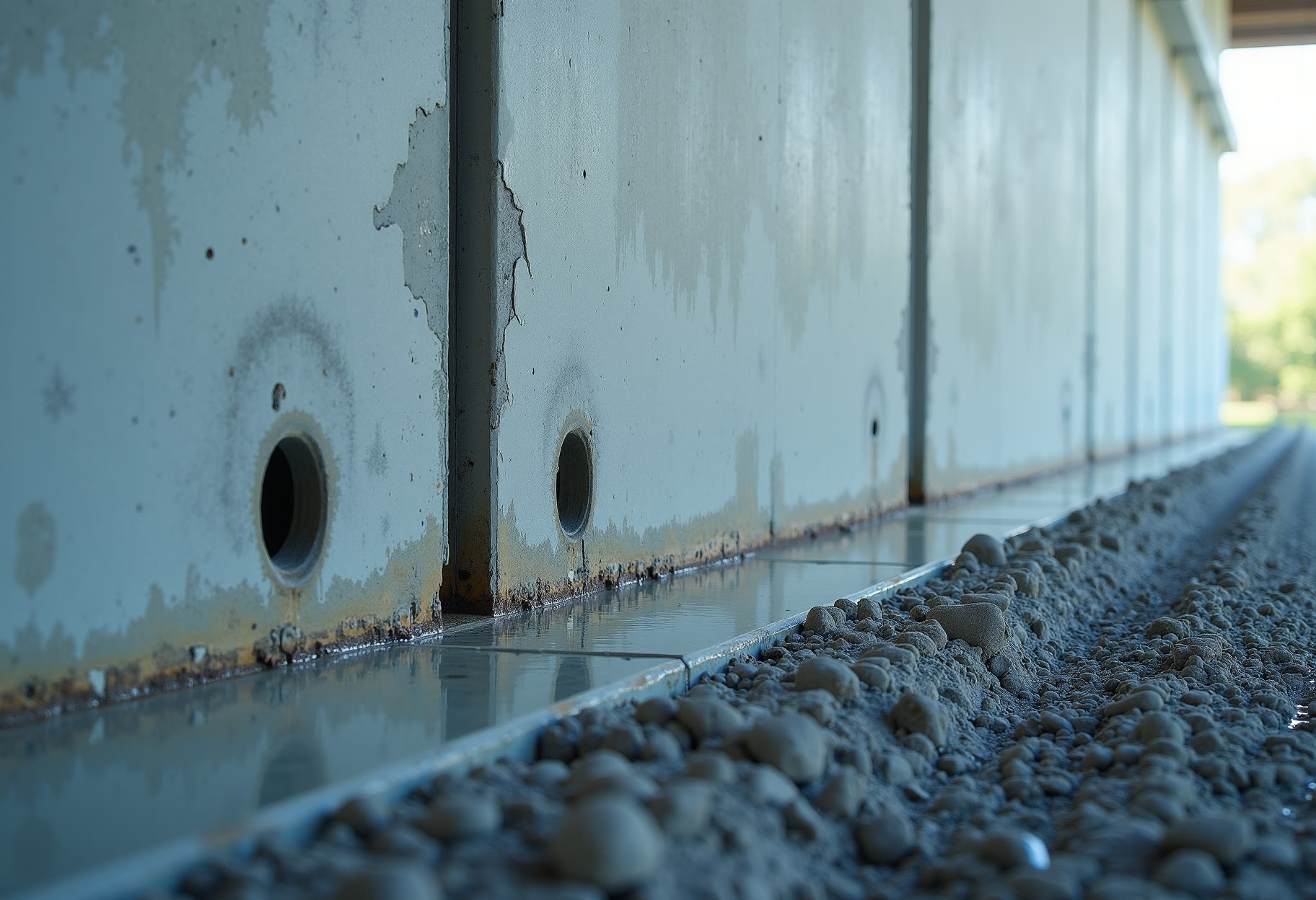 Crack injection ports in place